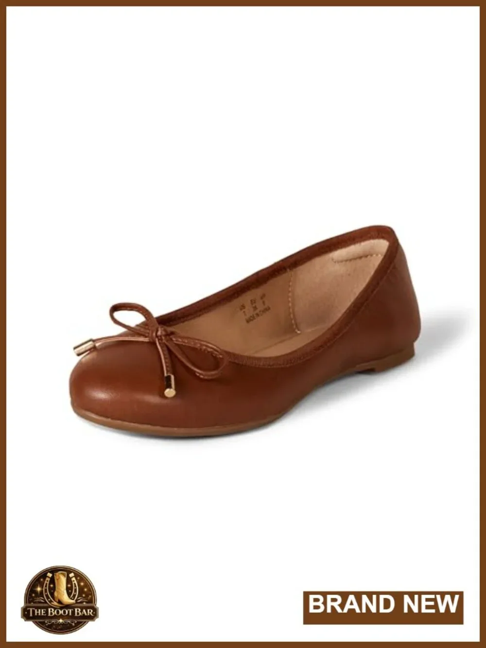 Women's Faux Leather Ballet Flats with Bow Round Toe Comfortable